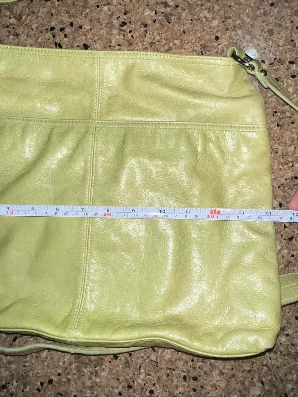 Hobo Lime Green Leather Shoulder Bag Crossbody